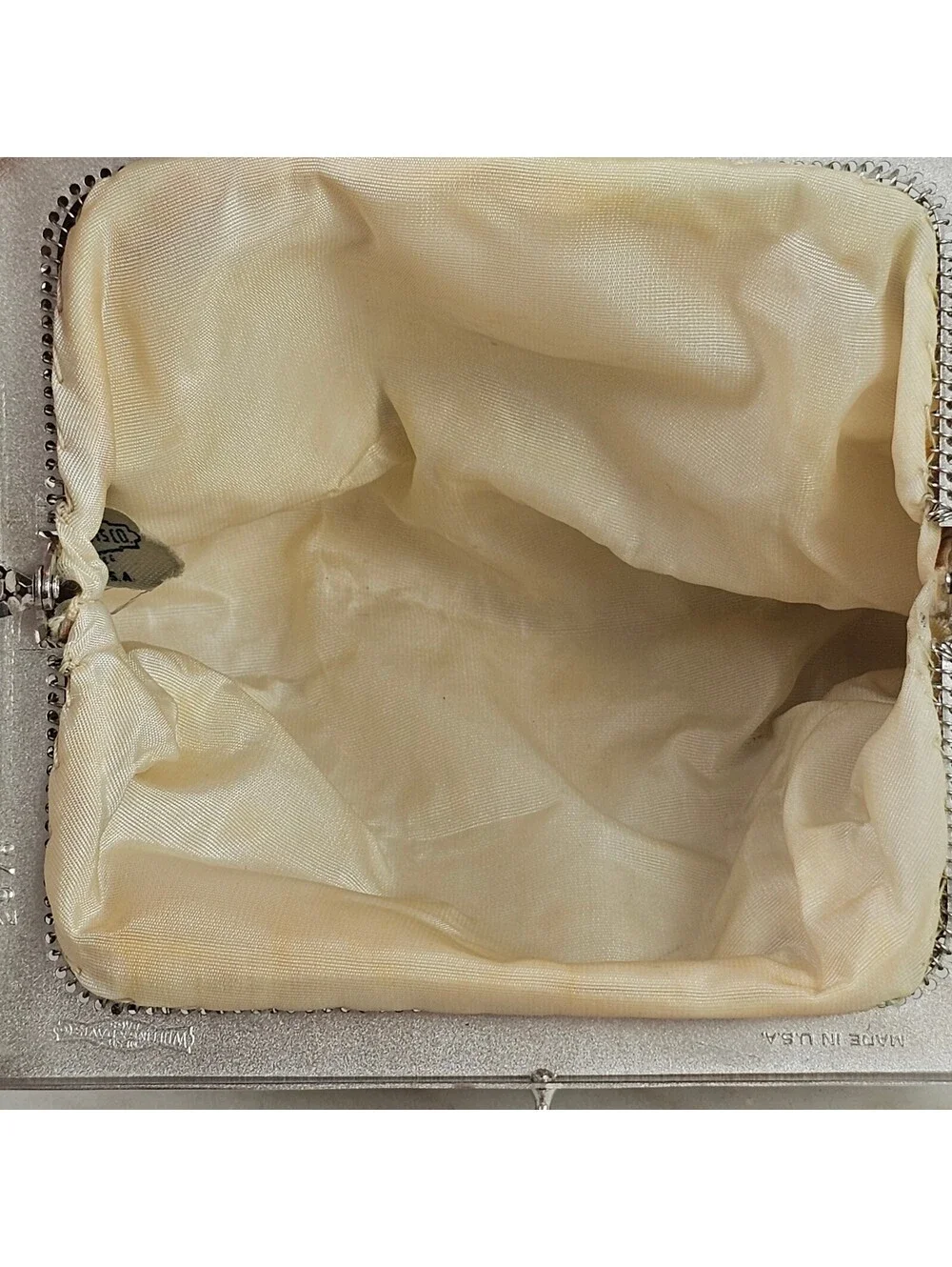 Vintage Whiting & Davis Silver Mesh Evening Bag Silver Frame 1950s